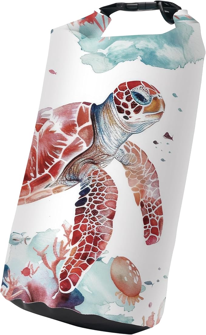 Waterproof Dry Bag,Sea Turtle Jellyfish Coral Red Small Waterproof Backpack 2L/5L/10L/20L/30L/40L Floating Lightweight Bags for Kayaking, Boating, Fishing, Swimming Camping