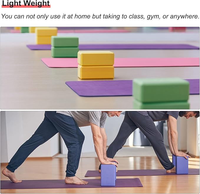 uxcell Yoga Block Light Weight High-Density EVA Foam Brick for Beginners, Yogis, Pilates, Meditation