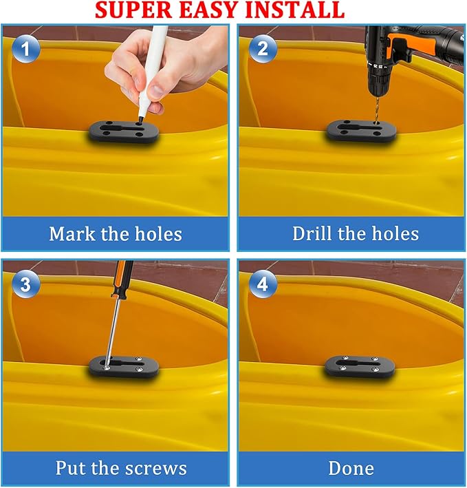 Kayak Track, Kayak Low Profile Track, Kayak Rail, Kayak Accessories Mount Track, Kayak Gear Track for Fishing Rod Holder, Fish Finder, Cup Holder, Anchor Cleats