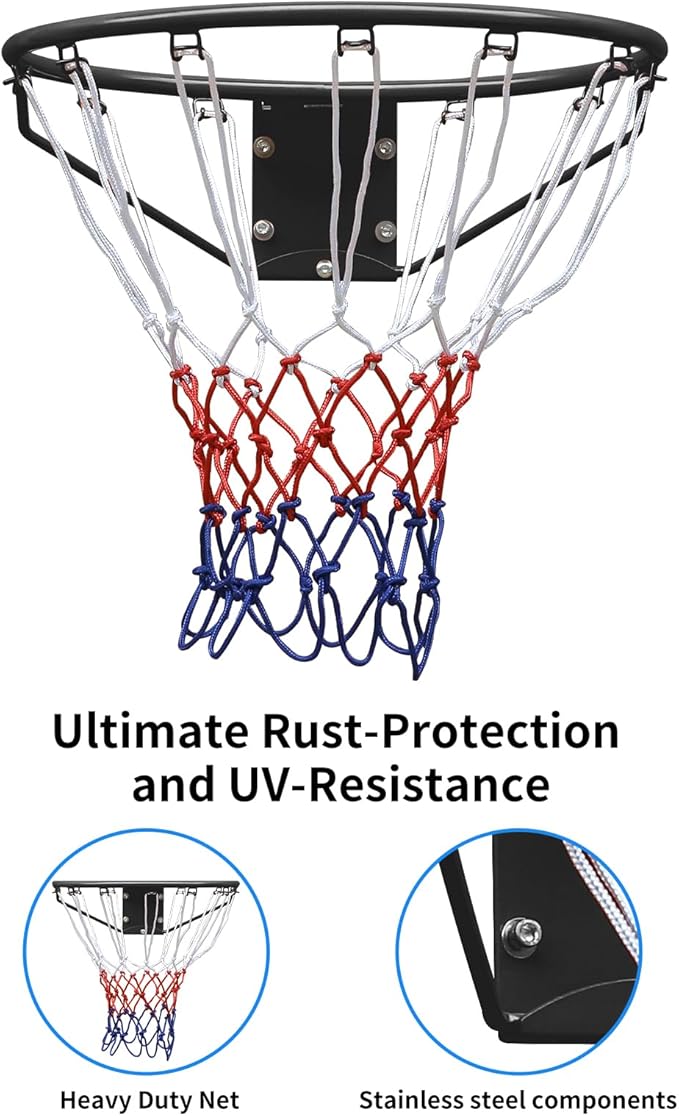 Basketball Folding Hoop, Basketball Net,All-Weather Basketball Net, Wall Hanging 18"