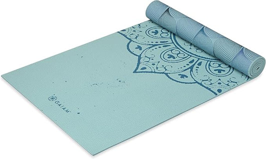 Gaiam Yoga Mat - Premium 6mm Print Reversible Extra Thick Non Slip Exercise & Fitness Mat for All Types of Yoga, Pilates & Floor Workouts (68" x 24" x 6mm Thick)