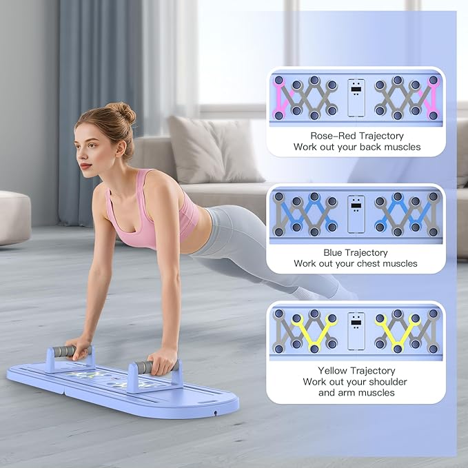 Pilates Board Pilates Reformer Set for Women, 4 in 1 Foldable Pilates Equipment with Timer, Portable Pilates Machine for Home Workout, Fitness, Exercise, Ab, Core