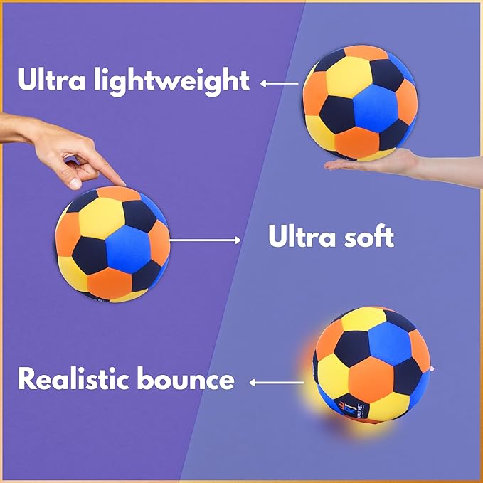 Regalmet Indoor Soccer Ball for Kids Ages 4–12 | Wall Safe Soft Foam Ball | Silent Soccer Ball for Training & Play | Size 4 Kickball for Boys & Girls | Great Soccer Gift Idea