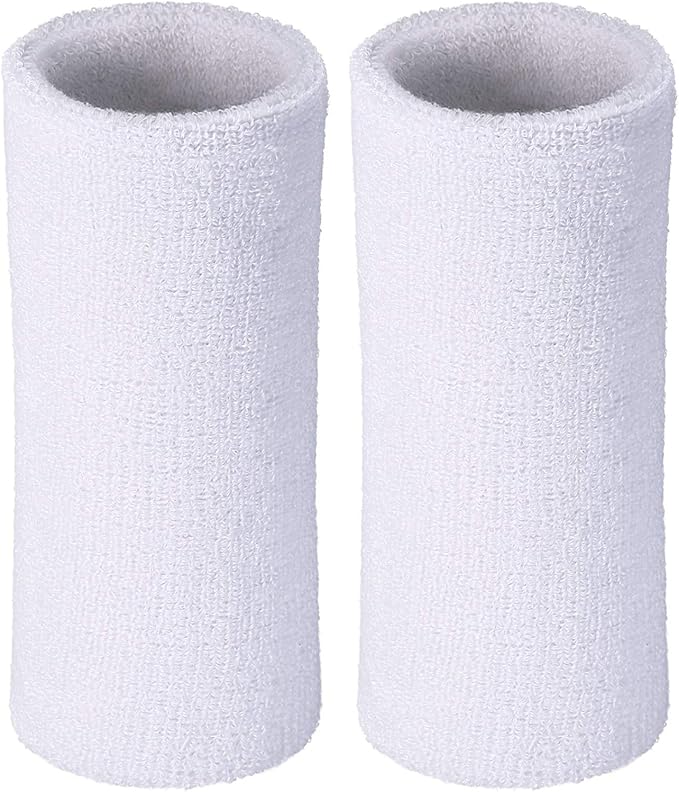 Willbond 6 Inch Wrist Sweatband Sport Wristbands Elastic Athletic Wrist Bands for Sports 2 Pieces