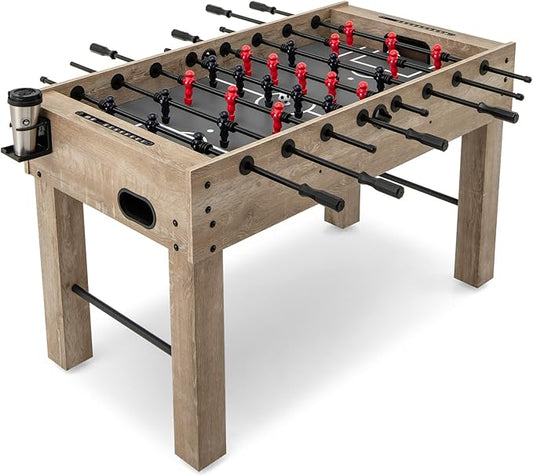 GYMAX Foosball Table, 54 Inch Full Size Soccer Table Game with 2 Balls and Folding Cup Holders, Foosball Table Adult Size for Home, Game Room, Office