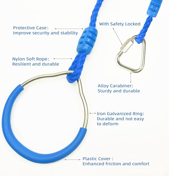 Ninja Ring Fitness Gymnastic Ring Climbing Bar Workout Outdoor Backyard Playground Training Equipment Play Set, Jungle Gym Fist Hanging Swing Monkey Bars Ninja Warrior Obstacle Course Trapeze Playsets