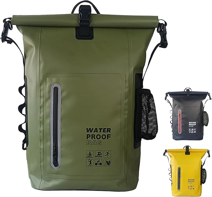 Dry Bag Waterproof 25L-Floating&Lightweight Bags for Women Waterproof Backpack for Kayaking, Boating, Fishing,Paddle boarding, Camping, Hiking,Roll-Top Seal&Adjustable Shoulder Straps
