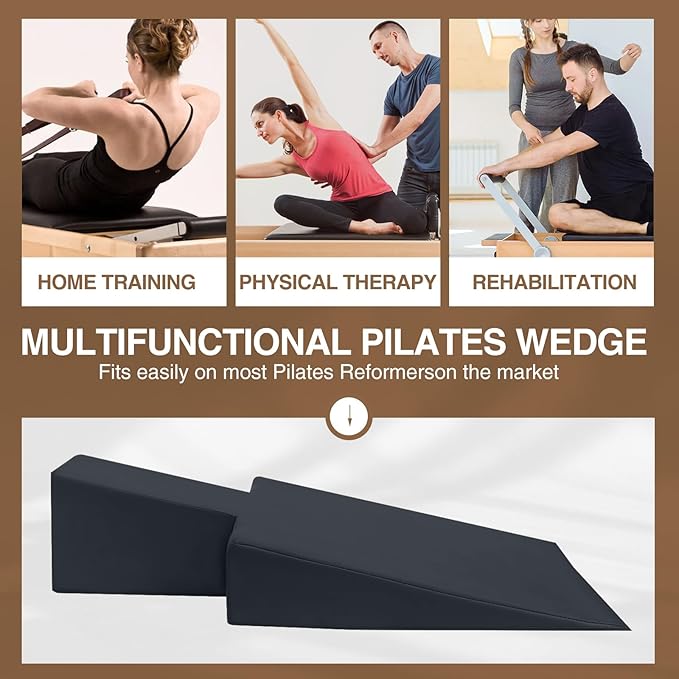 Large Upholstered Pilates Wedge for Pilates Reformer, Exercise Equipment for Pilates Reformer Machine, Workout Pad for Floor Exercises, Ideal for Home Pilates and Studio Use