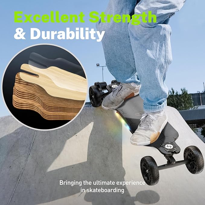 isinwheel V4/V6/V6pro/V8/V10 Electric Skateboard with Remote, 250W/450W/500W/1200W/3000W Brushless Motor, 9Mph/12Mph/30 Mph /32Mph Top Speed, Electric Longboard for Adults &Teens