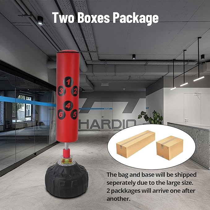 Towallmark Punching Bag with Stand - 70inch, 203lbs Bearing with Large Stable Base, Freestanding Heavy Boxing Bag for Adult Youth, Men Stand Kickboxing Bags