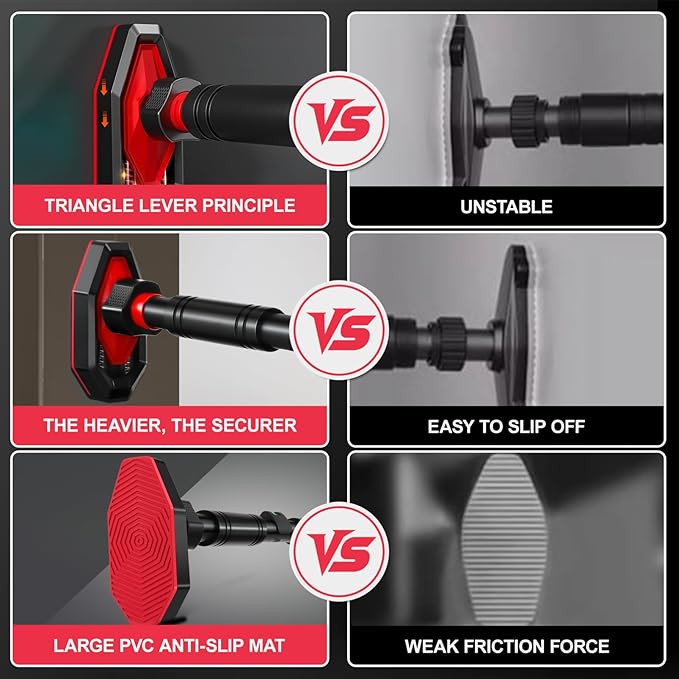 Pull Up Bar for Doorway, Adjustable Pull Up Bar, 25.5“-39.4” Telescopic Upper Body Strength Training System with Locking, Max 440lbs Steel Portable Door Frame Pullups BAR for Home, Gym
