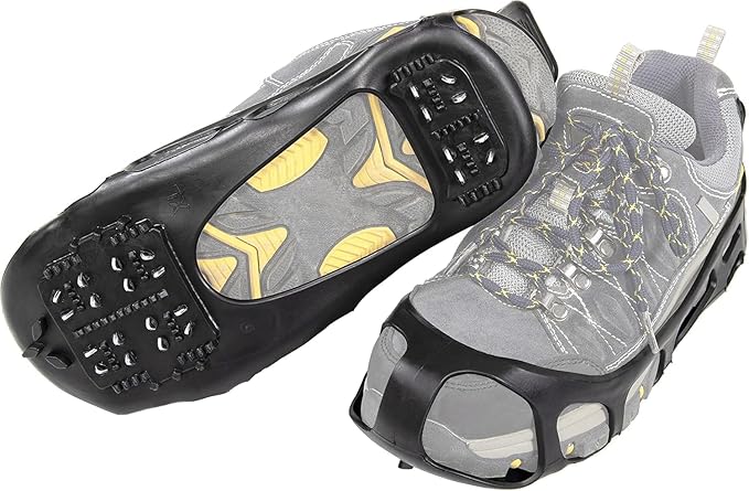 Snow Shoe Grip for Hiking on Snow and Ice, Heavy Duty Traction Aid with Steel Spikes (1 Pair)