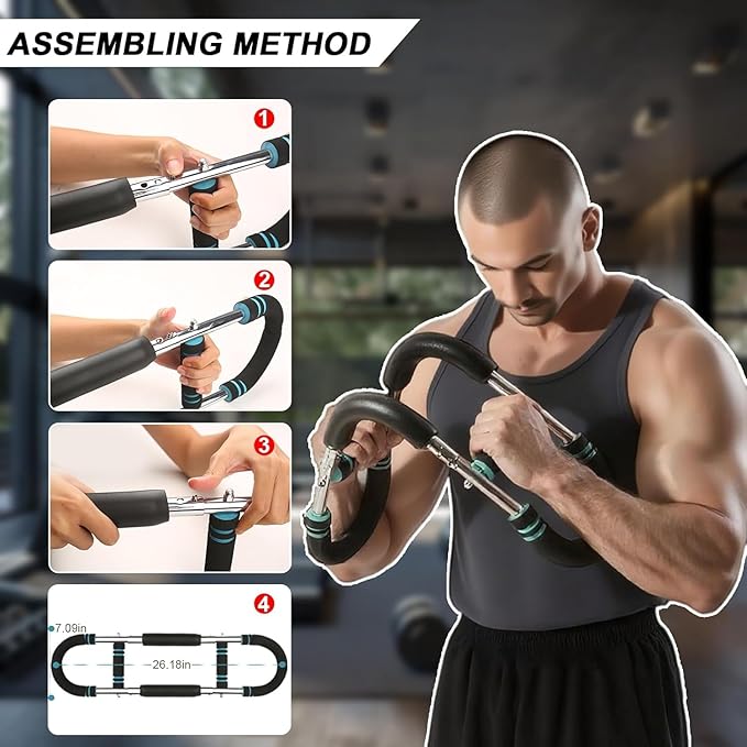 Mr Sculpt Gorilla Bar Twister Arm Trainer 40-90lb & 90-120lb Adjustable Chest Workout Equipment | Portable Power Twister Bar for Men | Home Gym Equipment | Arm & Forearm Strength Trainer