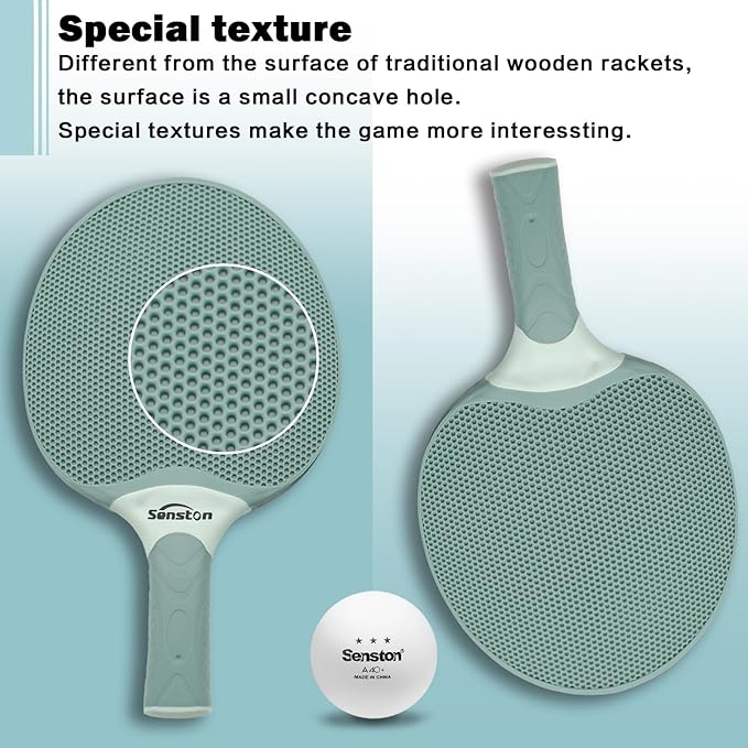 Senston Table Tennis Rackets Set, Professional Table Tennis Racket with 3 Balls, Composite Rubber Ping Pong Paddle Set
