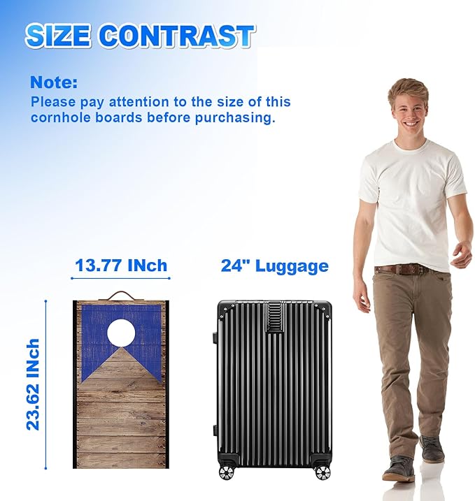Foldable Cornhole Board Set 2ft X 1ft Solid Wood Premium Cornhole Game with 6 Bean Bags and Carrying Case Portable Cornhole Set for Kids and Adults Indoor or Outdoor Play