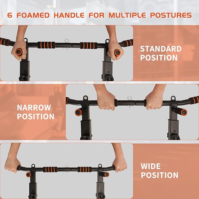 Pull Up Bar Wall Mounted: Wall Adjustable Joist Mount Pull Up Bar & Chin Up Bar for Home Gym Workout Strength Training Equipment