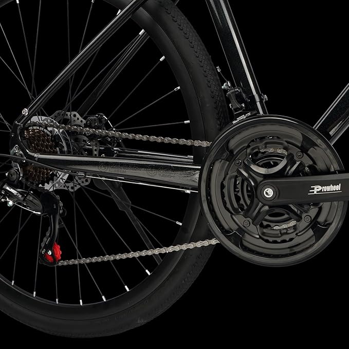 AVASTA Jupiter 700C Road Adult Step-Over Hybrid Cycling Bike Bicycle, Aluminum Frame, 21-Speed, Dual Disc Brakes, Multpile Colors for Men Woman Male Female