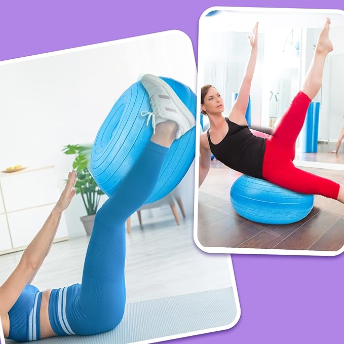 Lewtemi 6 Pcs Flexible Seating for Classroom Elementary 20 Inch Yoga Ball Chairs Large Inflatable Donut Exercise Ball Chair Stability Balance Trainer with Inflator for Kids Student(Mixed Color)