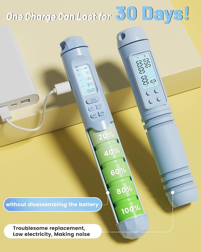 nonogo Cordless Jump Rope with Counter for Fitness - Adjustable Smart Skipping Rope For Men Women Kids Outdoor Speed Boxing Crossfit Workout Exercise Cardio