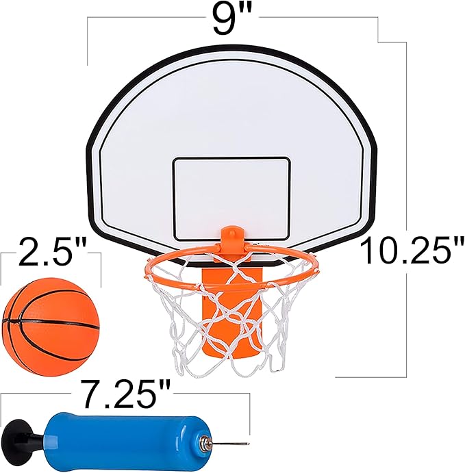 ArtCreativity Mini Basketball Hoop Trash Can Set, Includes Clip-On Hoop with Backboard, Inflatable Ball and Pump, Fun Indoor Basketball Hoop for Kids, Office Toys, Trashketball Classroom Games