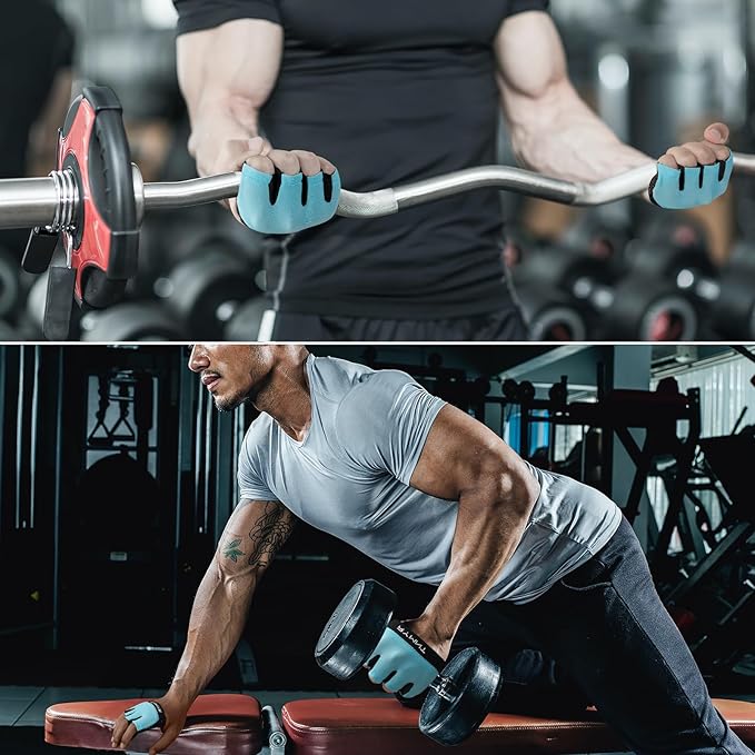 Minimal Workout Gloves,Short Micro Weight Lifting Gloves Grip Pads with Full Palm Protection & Extra Grip for Men Women Weightlifting,Gym,Cross Training,Powerlifting,WODs.