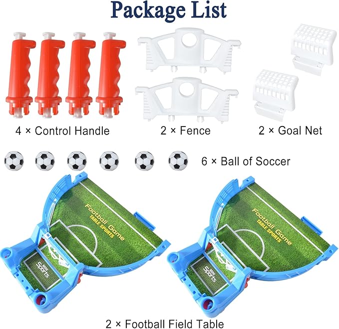 Mini Foosball Games, Tabletop Football Soccer Pinball for Indoor Game Room, Table Top Foosball Desktop Sport Board Game for Adults Kids Family Game Night Fun