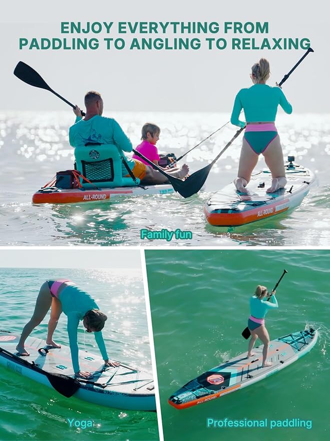 Niphean PRO (Extra Large) Inflatable Paddle Board, 11'6" Stand Up Paddle Board with Pressure Gauge, Inflatable Seat, Multifunctional Base, StabilTrac Fin, Upgraded SUP for Adults, Family, 2+1 Person