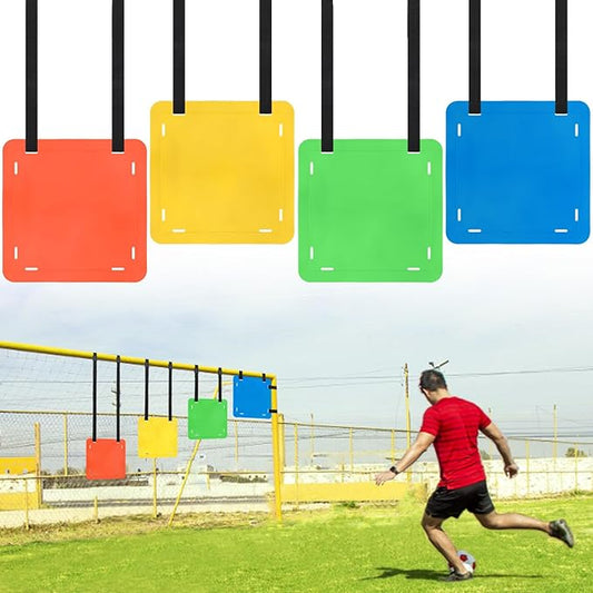 TOBWOLF 4PCS Soccer Goal Target, Soccer Goal Shooting Targets with Adjustable Extra-Long Strips, Targets for Goals Training Enhance Agility Speed for Lacrosse, Hockey, Baseball, Football