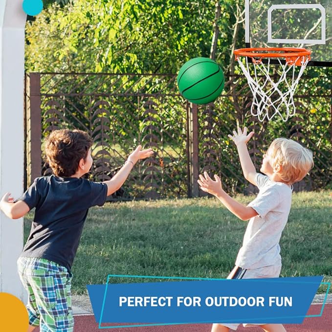 Indoor Basketball Hoop Set for Kids Adults, Mini Over The Door Hoop Set with 4 Mini 6" Balls for Wall Home Office, Upgarde Wall Mount Basketball Goal Sport Game for Boys Age 3-12 Years