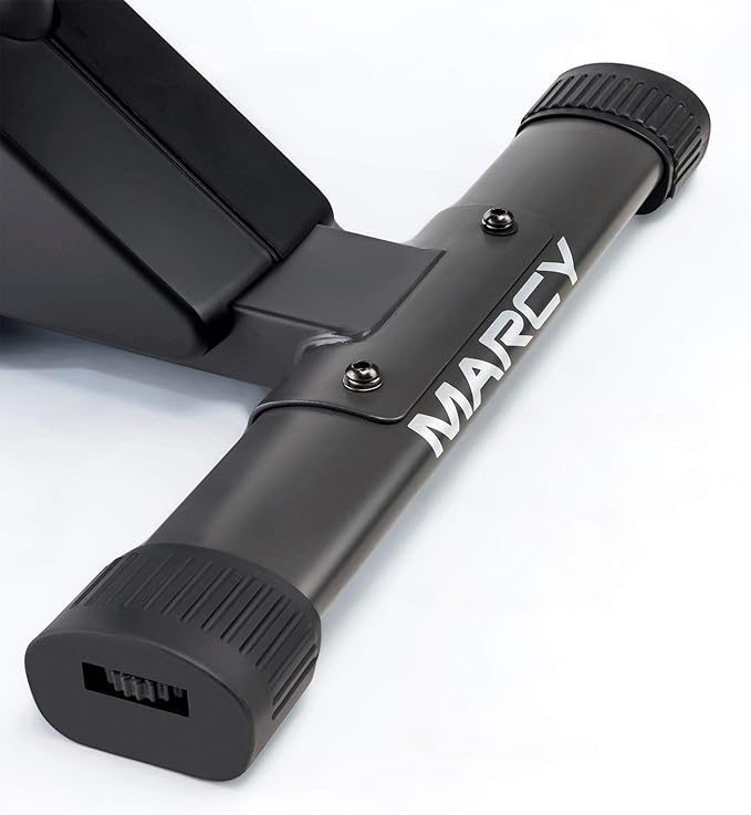 Marcy Regenerating Recumbent Exercise Bike with Adjustable Seat, Pulse Monitor and Transport Wheels ME-706