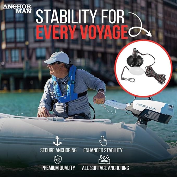 Anchor-Man 8 LB Folding Kayak Complete Grapnel Anchor - 10L Storage Kayak Anchor - Mushroom Anchor, Jet Ski Anchor Kit with 25 Feet Rope | Ideal for Boats, Paddle Board Anchor and Fishing