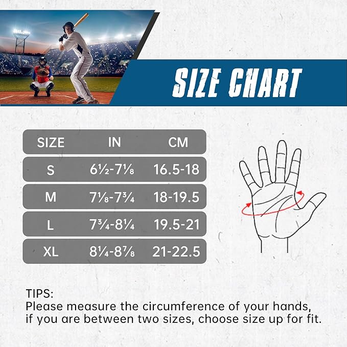 HANDLANDY Baseball Batting Gloves for Adult Youth, Grip Breathable Softball Batting Gloves Fit Men Kids Boys Girls