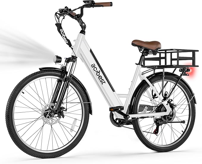 Cores Electric Bike for Adults, 26" Electric Commuter Bike with 1200W Peak Motor, 28MPH 70 Miles Max, 48V 576Wh Removable Battery, 7-Speed City Cruiser Mountain E Bike for Commuting