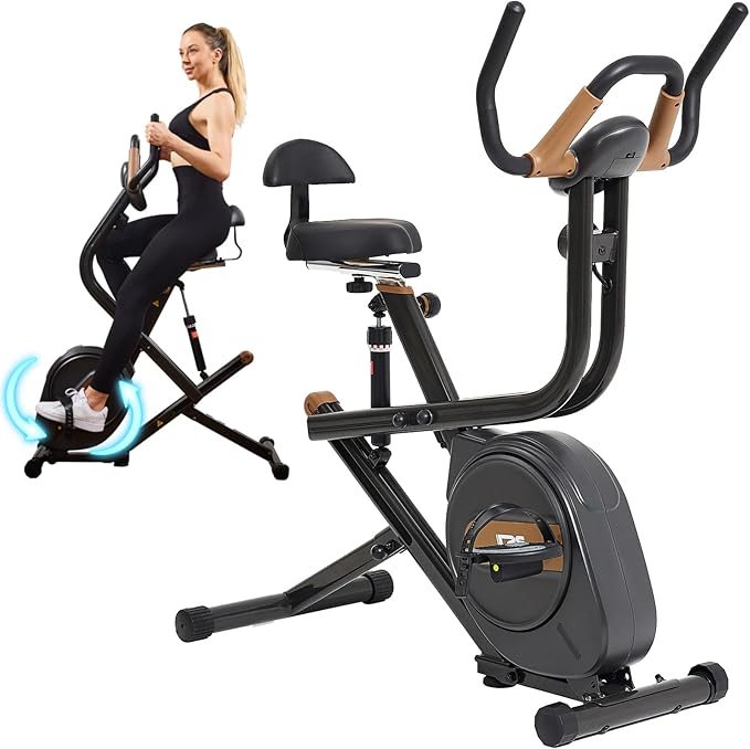 3 in 1 Squat Machine,Exercise Bike,Adjustable Magnetic Resistance Stationary Bikes for Home with App Compatible,Squat Assist Trainer,Indoor Bike with 300lbs Weight Capacity,Workout Bike