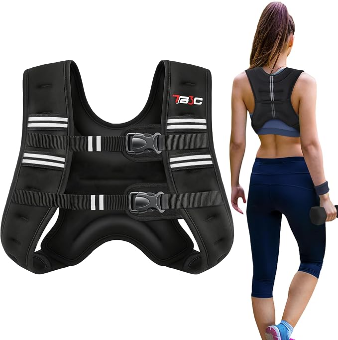 Weighted Vest Woman, 6 LB Womens Weight Vest for Walking, Strength Training Weight Vests for Men, Reflective Stripe Fitness Vest for Workout Running Jogging