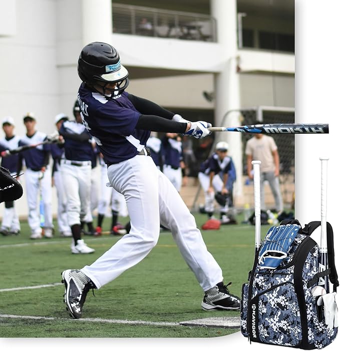 Baseball Bag for Youth and Adult, Softball Bag 50L Large Capacity Holds 4 Bats, Equipment Backpack with Shoes Compartment