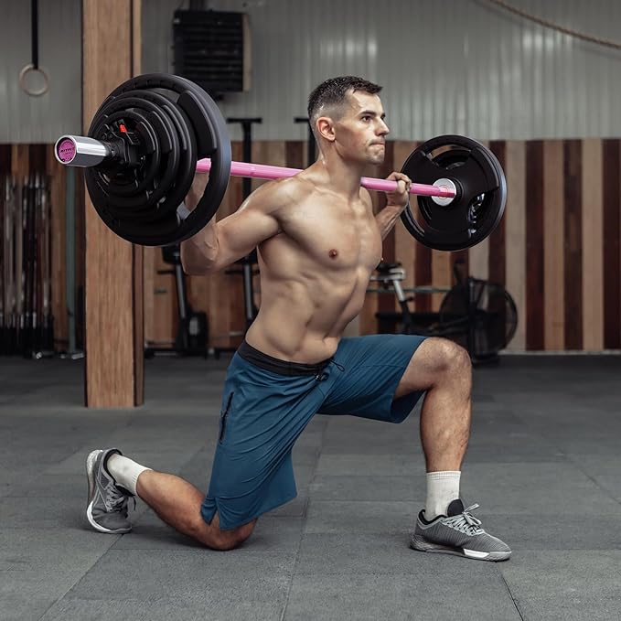 RitFit Barbell Weight Set - 4/6FT Olympic Barbell with Weight Plates (55-275LB Total) - Weightlifting Equipment for Squats, Curls, Deadlifts, Presses, Hip Thrusts