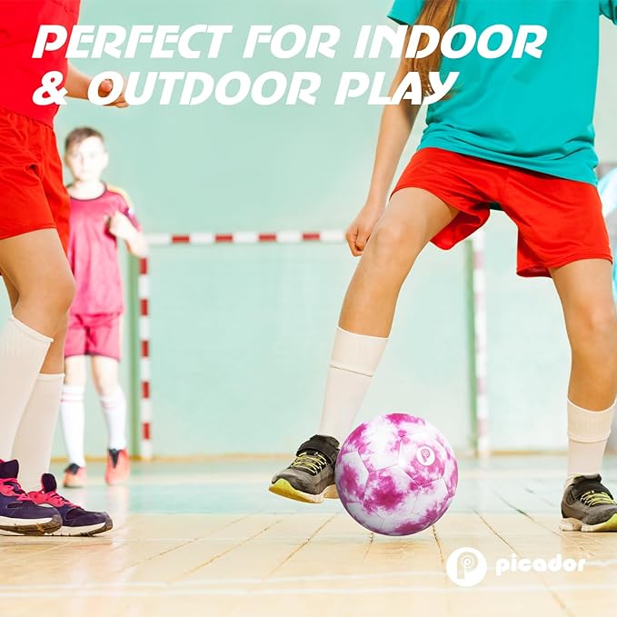 Size 4 Soccer Ball, Kids Soccer Balls for Girls Boys Youth Children Training Backyard School Indoor Outdoor Ball with Pump Gift