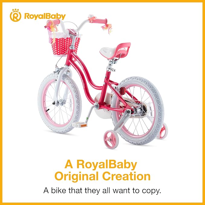 RoyalBaby Girls Bike EZ Bike Stargirl Training Free Balance to Pedal Easy Learning Bicycle, 12-20 Inch for Toddlers & Big Kids.