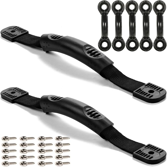 2Pcs Kayak Canoe Carry Handles, Kayak Boat Side Mount Paddle Park Handles - 5PCS Pad Eye with 10 PCS Screws for Boat Kayak Deck Rigging Kit