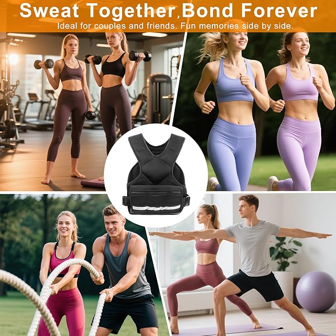 Weighted Vest Men & Women, 5lb/10 lb Adjustable Weighted Vest with Reflective Stripe, for Workout, Strength Training, Running, Fitness, Muscle Building, Weight Loss,Weightlifting