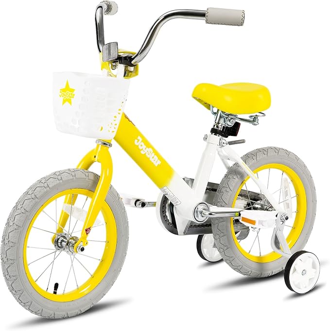 JOYSTAR Vintage Kids Bike with Training Wheels & Basket, 12 14 16 Inch Girls Bike for 2-7 Years Old, Children Bicycles, Multiple Colors