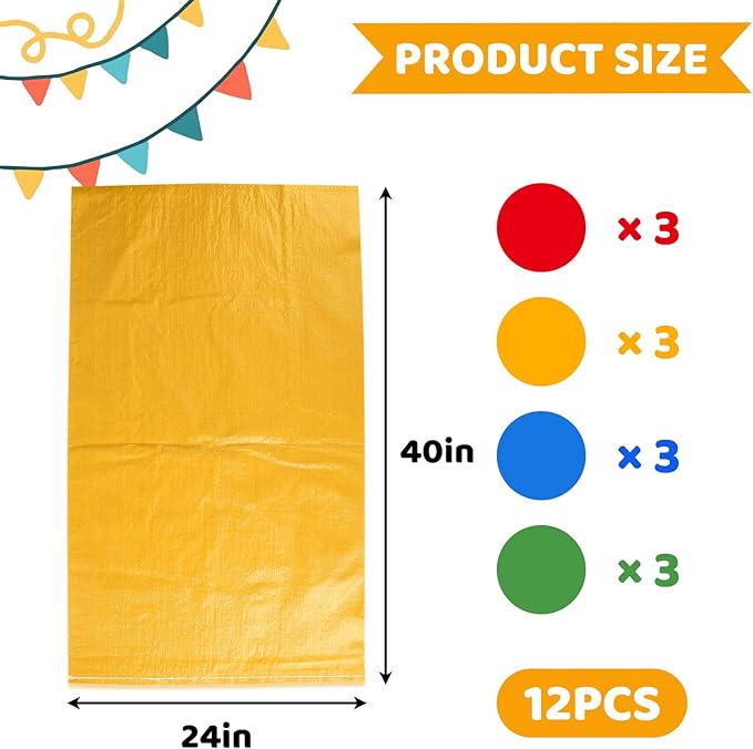 Potato Sack Race Bags, Large Size Race Bags for Family Game, Outdoor Games Sack Race Bags for Adults and Kids,Bean Bag Game Set Outside Yard Games