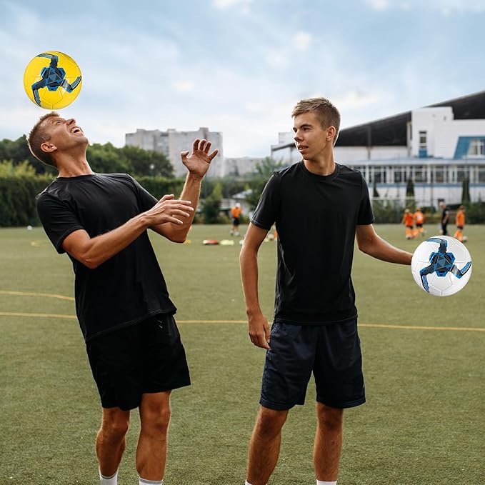 Deekin 6 Pcs Soccer Ball Bulk with Pump Size 5/4/3 Soccer Ball for Indoor Outdoor Sport Practice Competition Sport Training Accessories for Youth Adults