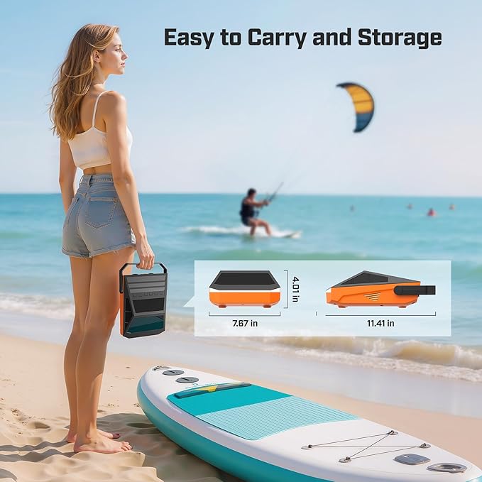 50PSI Paddle Board Pump Electric Portable, SUP Pump for Paddleboard Car Tire with Auto-Off & Deflation Function, 12V DC Car Connector for Stand Up Paddle Boards Kayaks Boats Mattresses Auto Tyre Bike