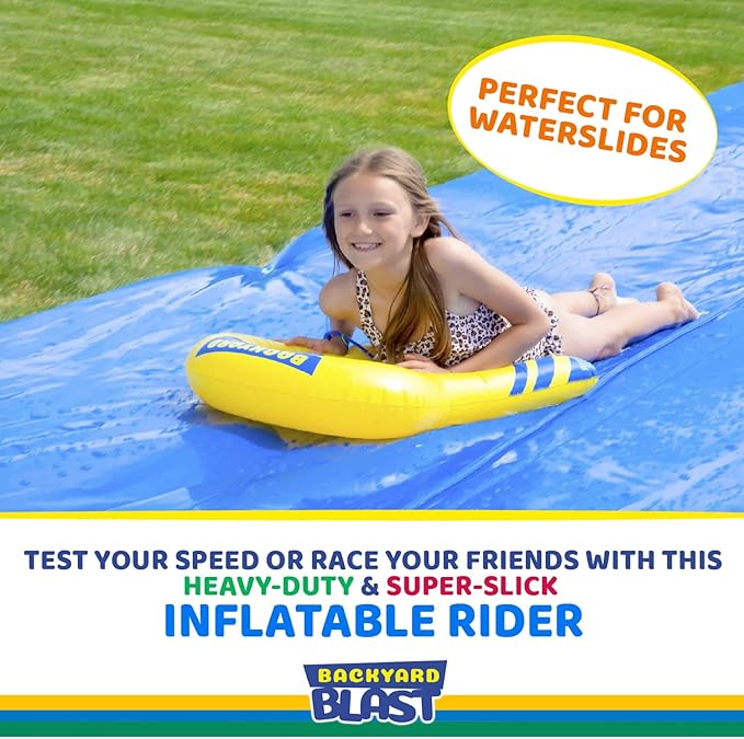 Backyard Blast Rider, Inflatable Body Board Slide Rider and Pool Float Toy