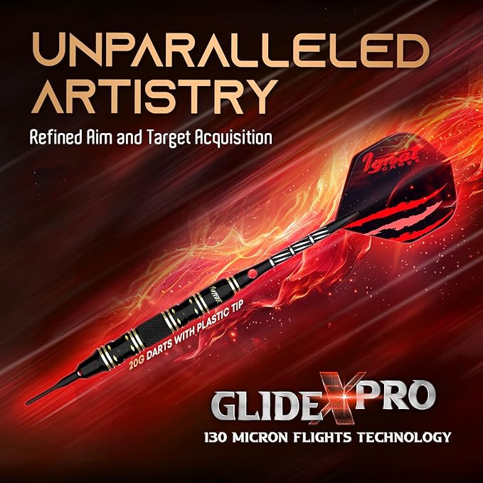 IgnatGames Premium Soft Tip Darts – 6/12 Pack Brass Barrels with Aluminum Shafts, 16 GlideXPro Flight Set, Tool Kit, Giftable Case & 100 Extra Tips