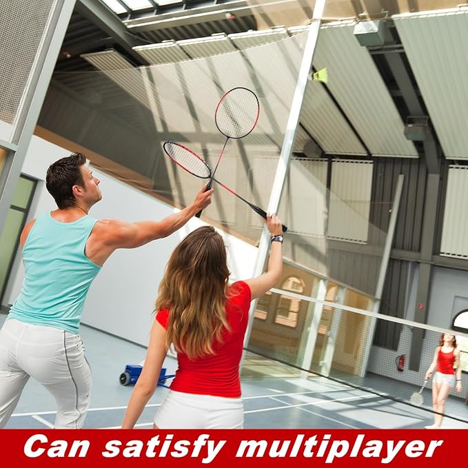 12 Pack Badminton Rackets Set Including Rackets, Nylon Shuttlecocks and Carry Bag for Outdoor Backyard Games Beginners