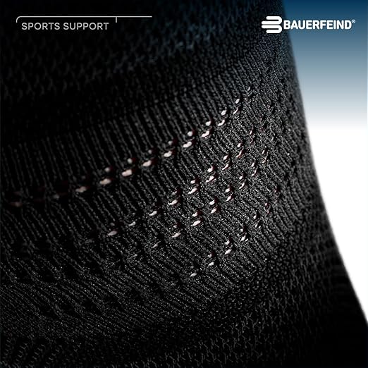 Bauerfeind Sports Knee Support NBA - Officially Licensed Basketball Knee Brace - Relief and Stabilization - Targeted Compression - Lightweight & Durable - Black, Large