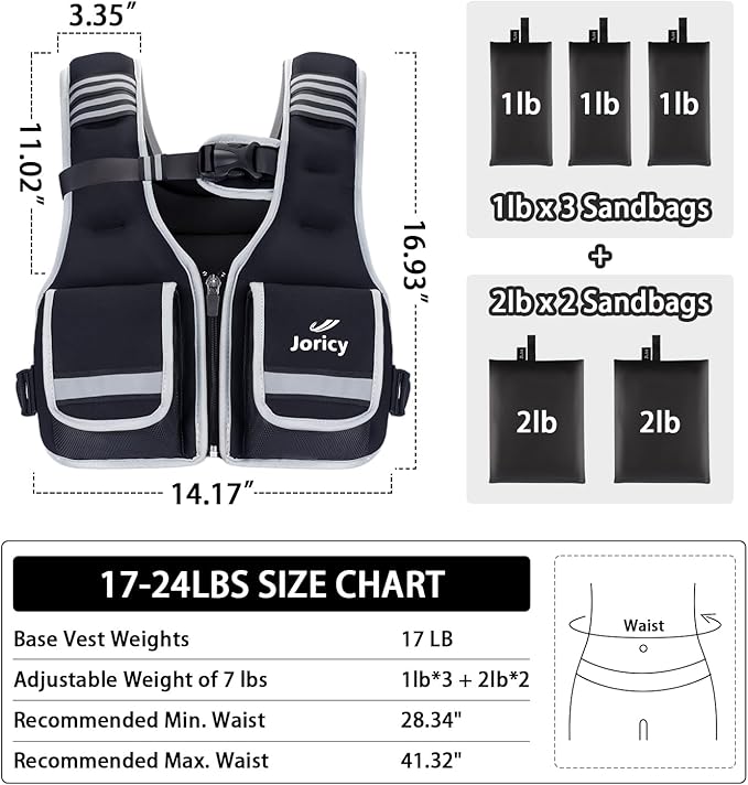 Weighted Vest Woman Men 5-12lb/9-16lb/17-24lb/23-30lb Body Weight Vest with 5 Adjustable Weights Weighted Vests with Zipper Women Rucking Vests for Walking Running Strength Training Workout